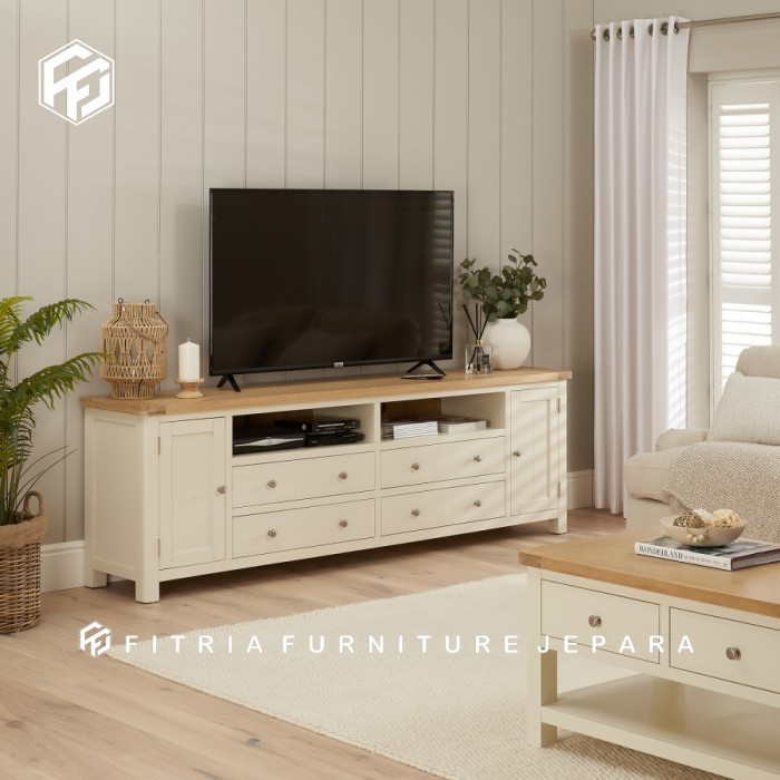 meja tv putih klasik modern meja tv good quality