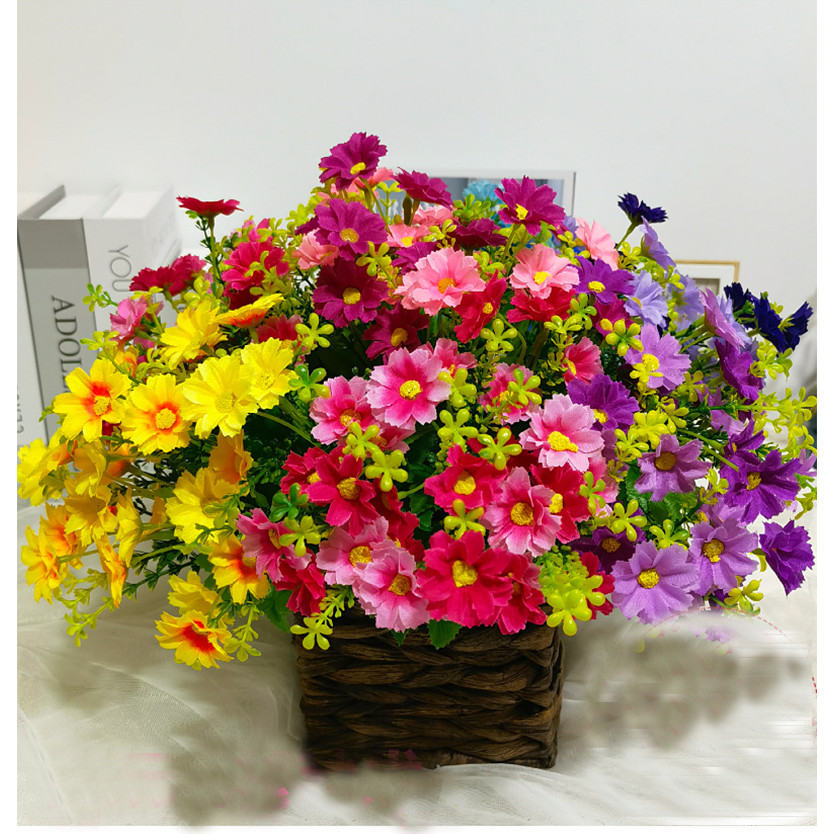 

1 Bundle Artificial Flowers Outdoor UV Resistant Shrubs Plants Fake Flower Greenery for Office Kitchen Wedding Garden Decor