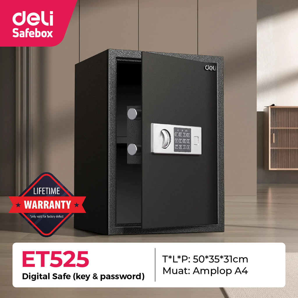 Deli Safe Box Brankas Digital ET525 - Proteksi Data dan Uang Anda dengan Teknologi Kunci Digital