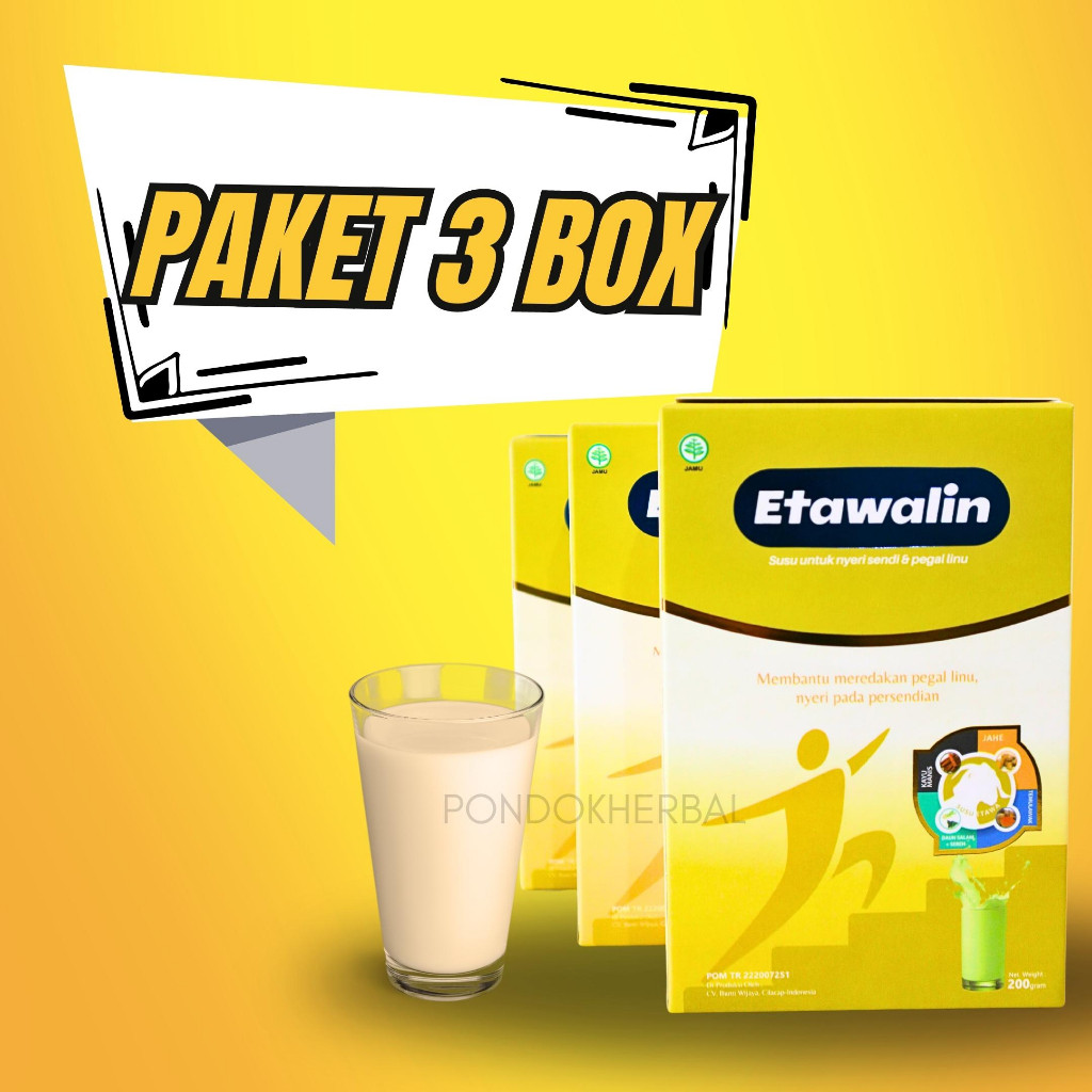 

Etawalin Paket 3 Box Etawalin 100% Original Susu Kambing Etawa Susu Anti Pengapuran Sendi Asam Urat Rematik Reumatik Tingkatkan Kepadatan & Kesehatan Tulang PROMO TERBATAS