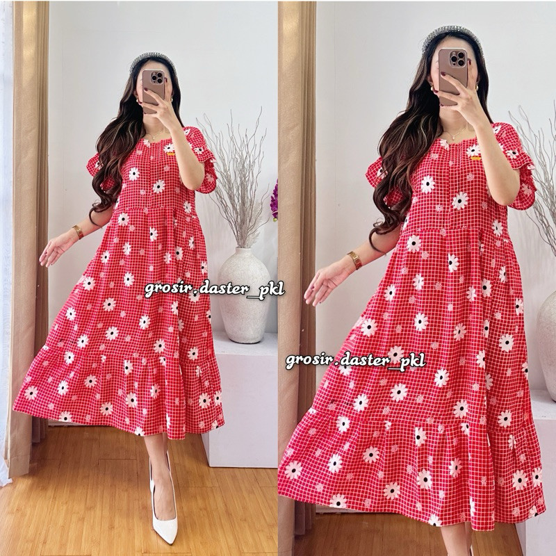 Daster rayon bunga tebal azalea daisy