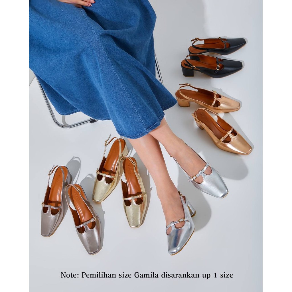 Vimemo Gamila Heels - Sepatu Heels Acara Pesta Casual Wisuda I Heels Mary Jane 5cm