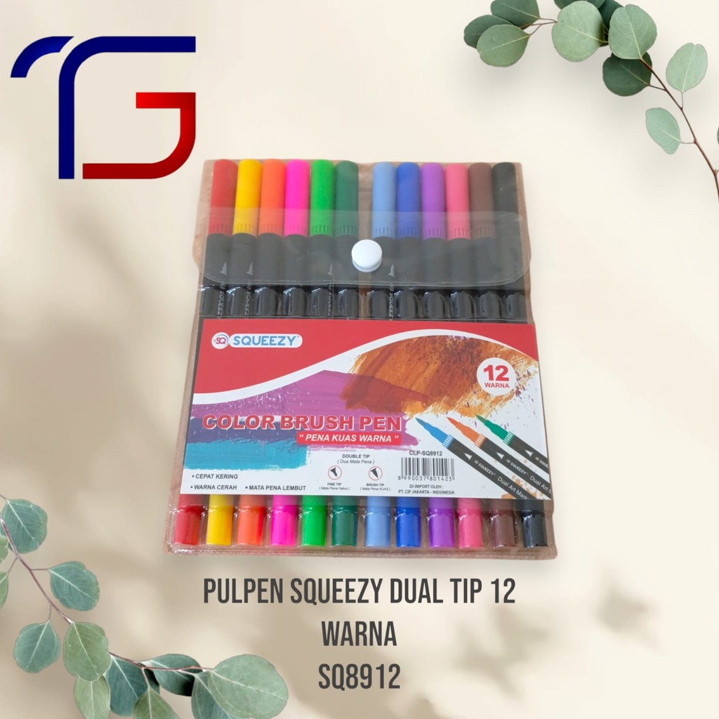 

Pulpen Squeezy SQ8912 Dual Tip 12 Warna Berkualitas