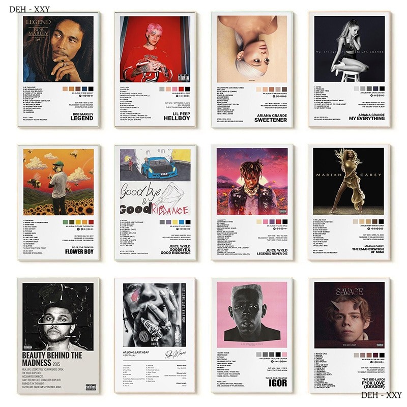Music Album Covers Poster Gifts Juice Wrld,Tyler Hip Hop Rapper Singer Album Covers Canvas Painting 