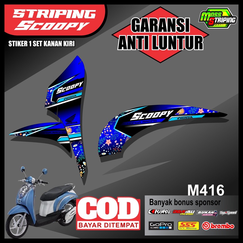 Striping Stiker Scoopy Karbu Old Lama Setiker Sticker Motor List Variasi Honda Scoopy Lama Old Karbu