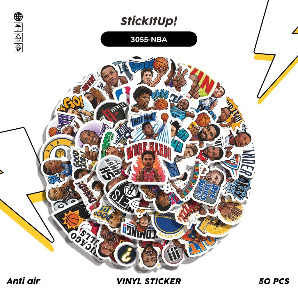 

COD✨ 50 Pcs Stiker NBA ALL SUPERSTAR Lucu Anti Air Untuk Dekorasi Notebook Sepeda Skateboard Handphone DIY