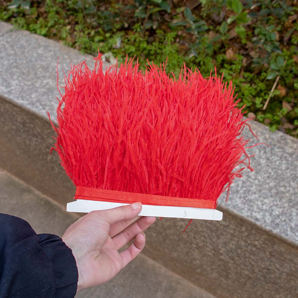 

1M 5M 10M Fluffy Ostrich Feathers Trim Fringe 8-10cm Wedding Party Decoration Feather Ribbon for Dress Clothing Sewing Crafts