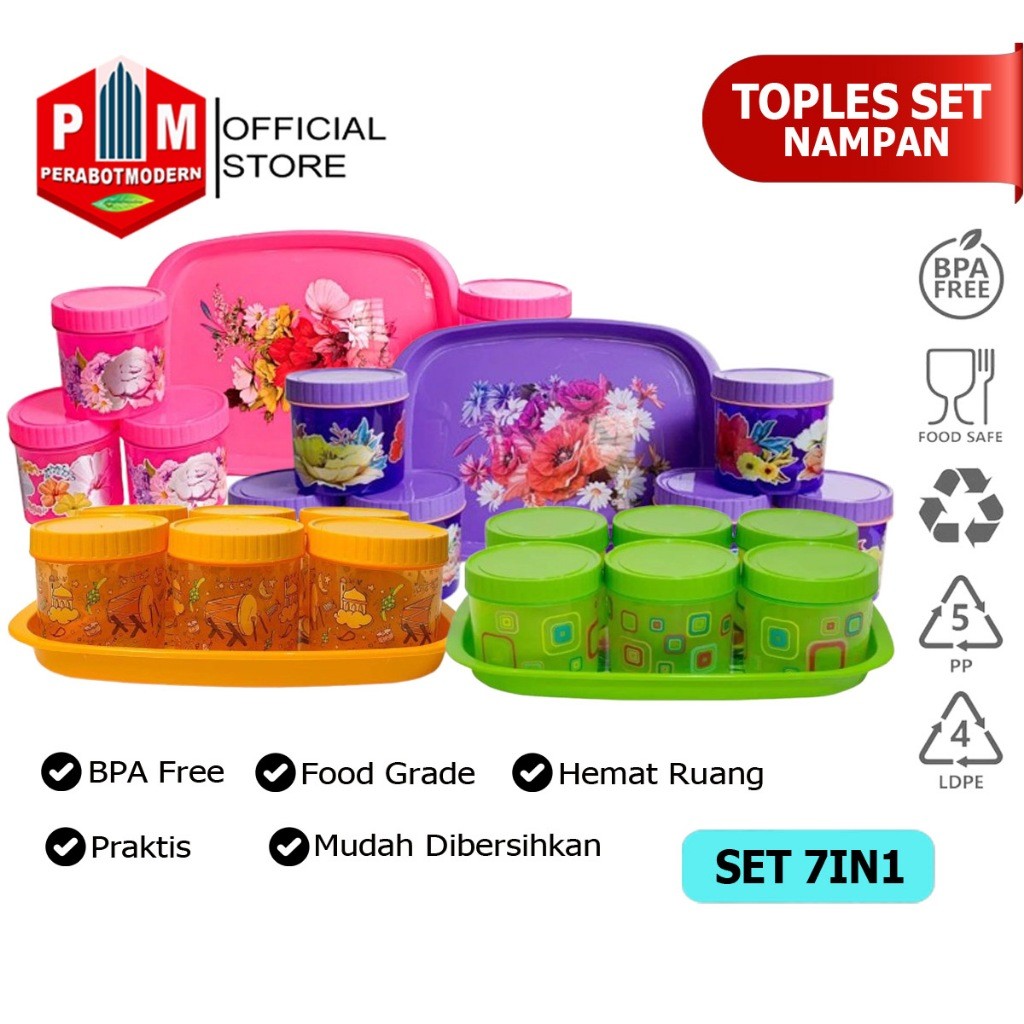 [ COD ]  Toples Set Nampan 7pcs Calista Tonam / Toples Calista Tonam Plus Baki Set 7pcs