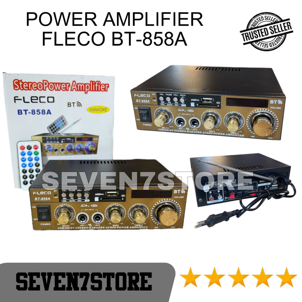Fleco Amplifier Mini Bluetooth BT-858A Ampli Stereo Karaoke