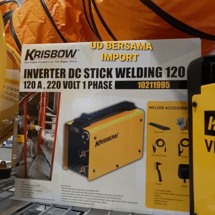 mesin las listrik inverter KRISBOW 120A 1phase ORIGINAL KRISBOW