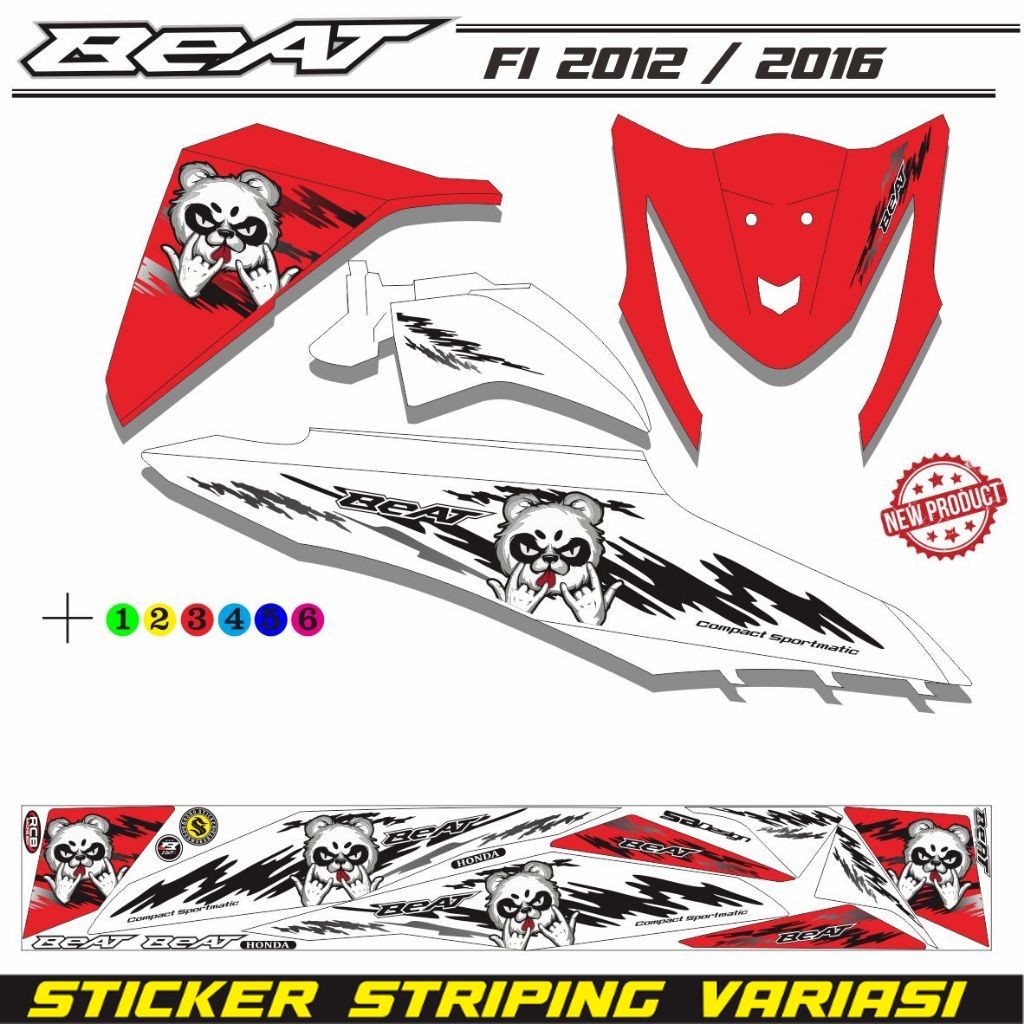 COD/ STIKER POLET PANDA VARIASI MOTOR BEAT FI