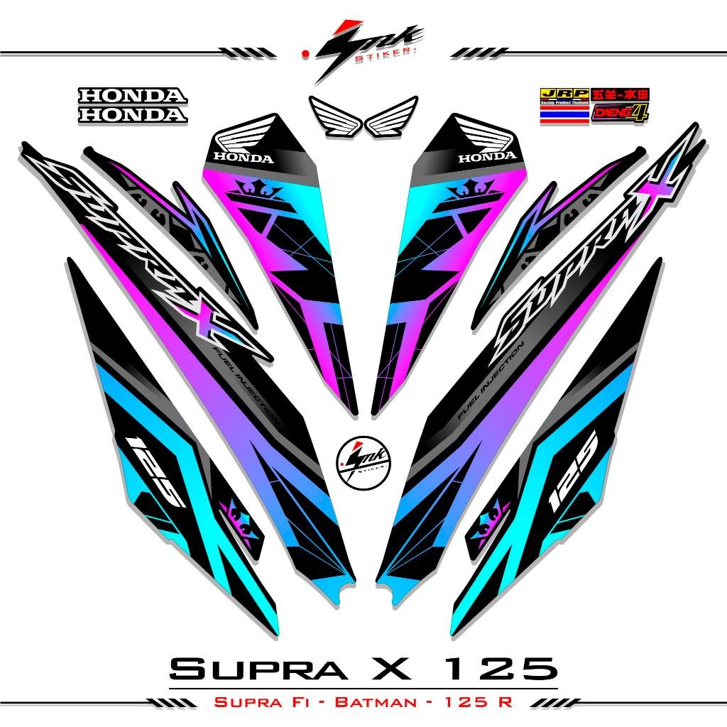 Striping Honda Supra X 125 Fi 2018 Dasar Hitam Stiker Supra X Batman