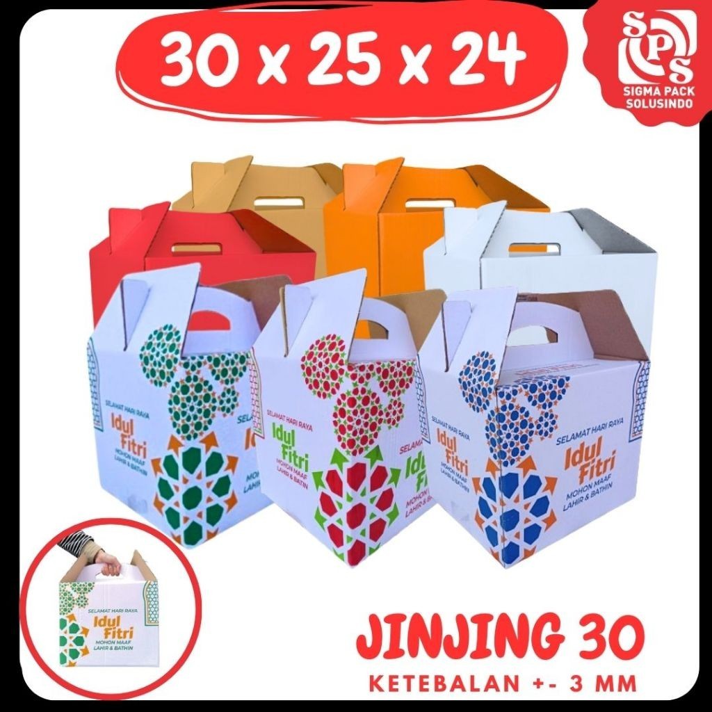

Box 30x25x24 Jinjing Gable Box Kardus Packing/Parcel Lebaran/Dus Bingkisan Lebaran/idul Fitri/Kardus Paket sembako/hampers/eid mubarak/oleh oleh/Polos/Motif MEDIAKIT IDN