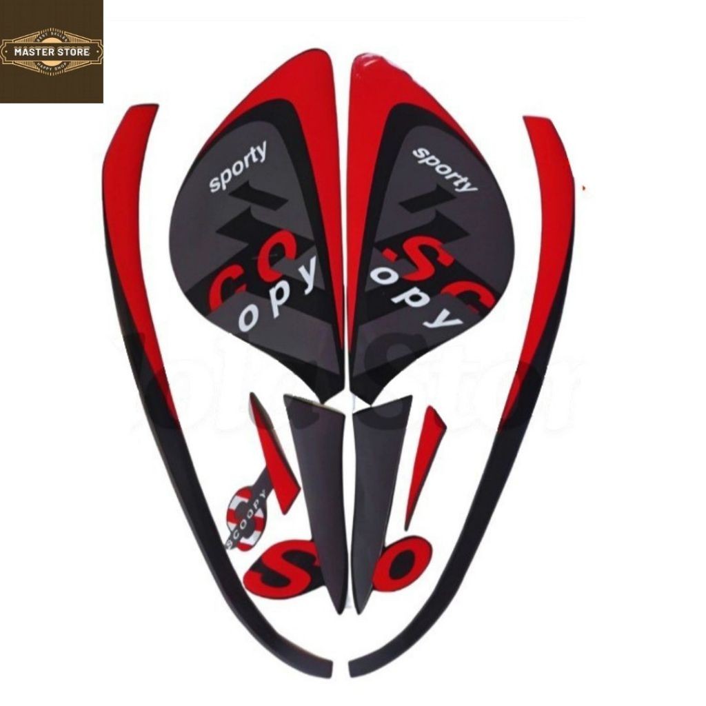 Stiker Striping Honda Scoopy Sporty 2022 Hitam List Stiker Standar Scoopy Sporty 2022 Terbaik