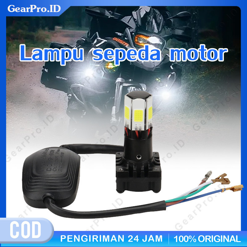 Lampu LED Motor H6 Super Terang 6 Sisi Kipas, Bohlam Lampu Depan Motor Utama H4/H6, Lampu LED 3/6 Si