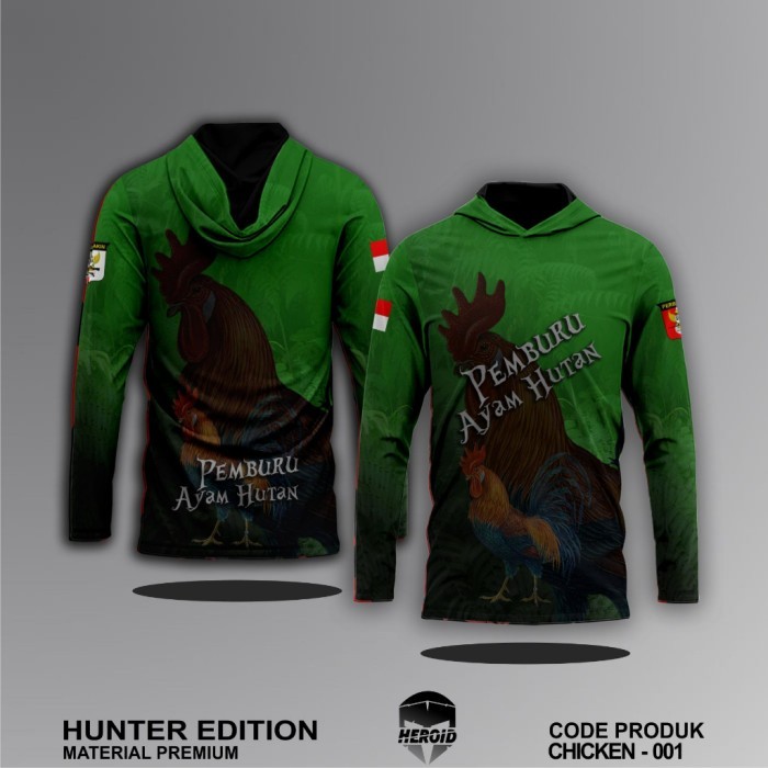 Baju Hunting Camo - Kaos Berburu Lengan Panjang Pria Motif Ayam Hutan - Chicken01, M