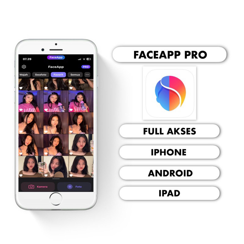 ORIGINAL APLIKASI FACE APP FULLPACK PREMIUM ( BERUPA ACC LOGIN ) IOS ANDROID