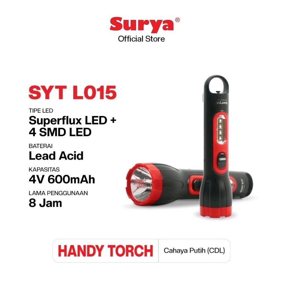 Senter Lampu Emergency Surya Syt L015 Senter tangan Surya SytL015 Senter Cas Surya Syt L015