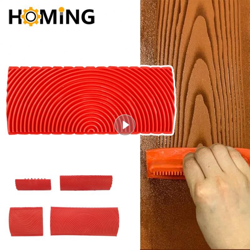 

DIY Wood Graining Tools Set Texture Rubber Paint Roller Brush Pattern For Wall Room Home Yard Garden Decoration Painting Tools