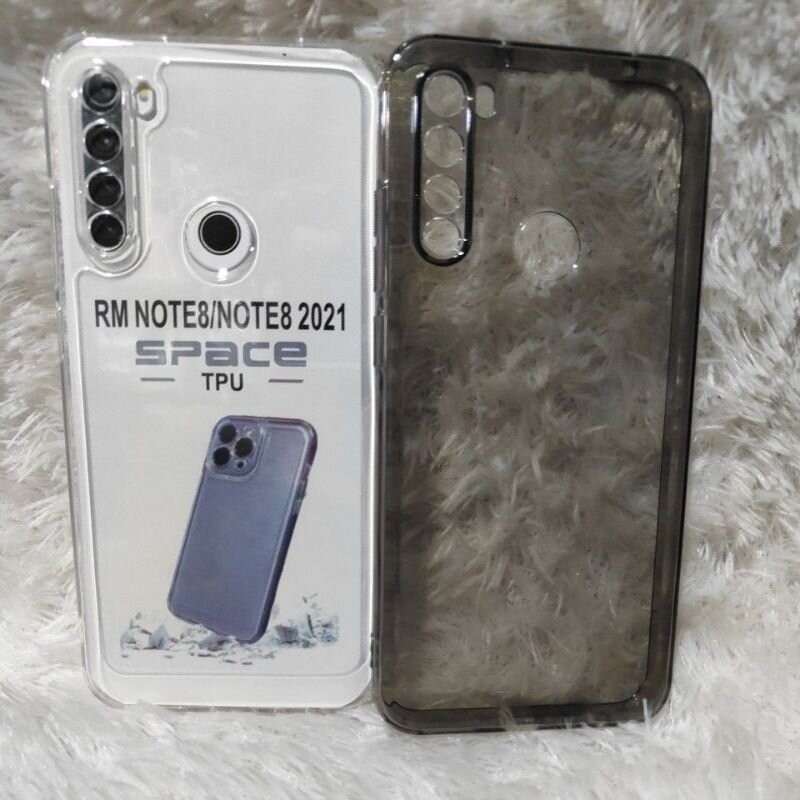 SOFTCASE ORIGINAL SPACE XIAOMI REDMI NOTE 8 / NOTE 8 2021 CASING CLEAR BLACK PELINDUNG HANDPHONE