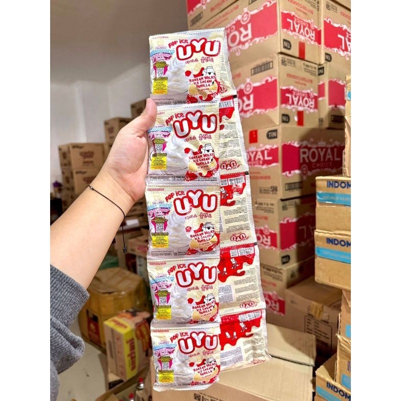 

Pop ice Uyu Korean Milky Ice Cream Vanilla perenceng isi 10 pcs
