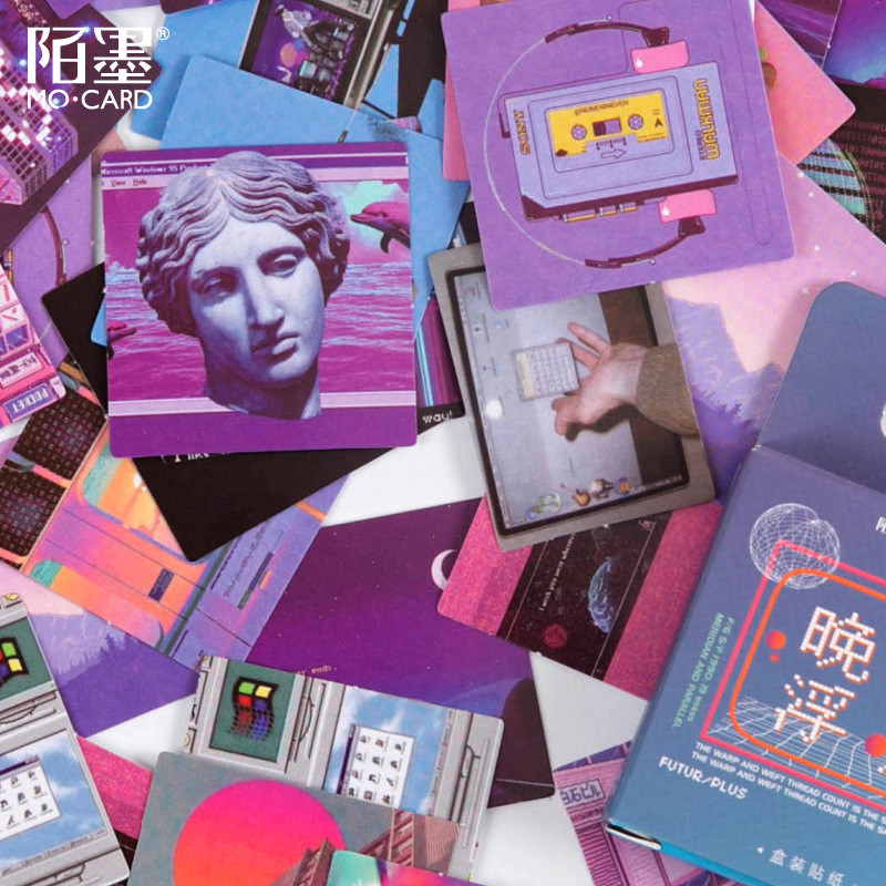 

46 pcs/box Night Buoyancy Series Decorative Stationery ins Stickers Scrapbooking DIY Diary Album Retro Stick Lable