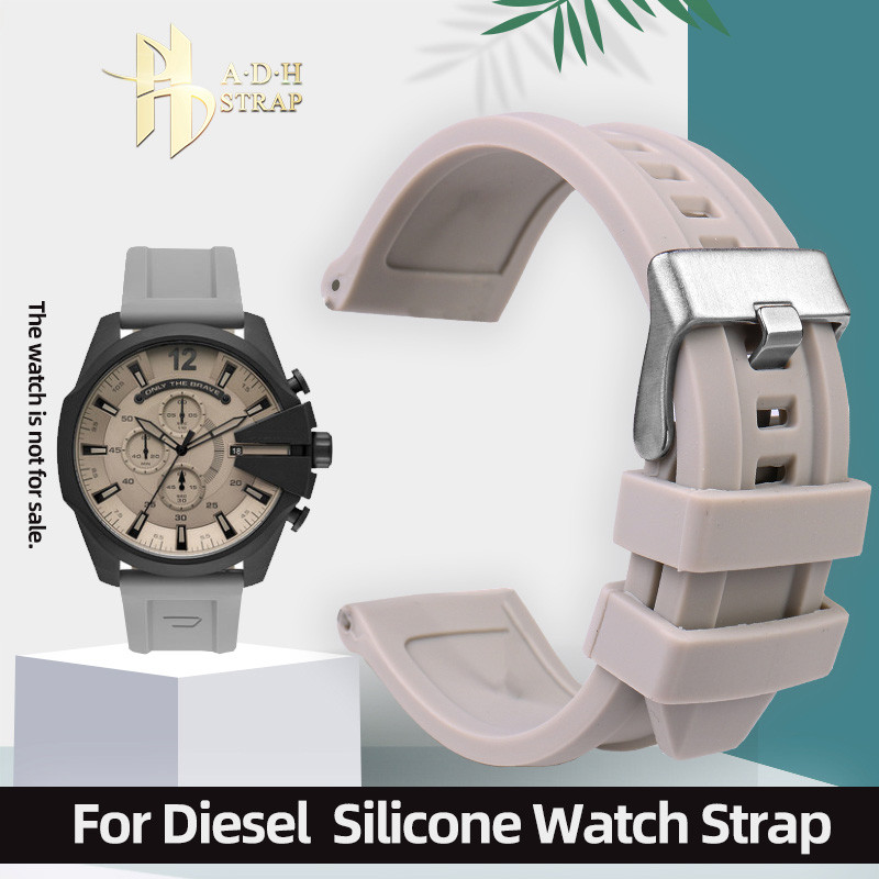 Large Waterproof Silicone Watch Strap For Diesel DZ4496 DZ4323 DZ4378 DZ4318 Rubber Watch Strap  24 