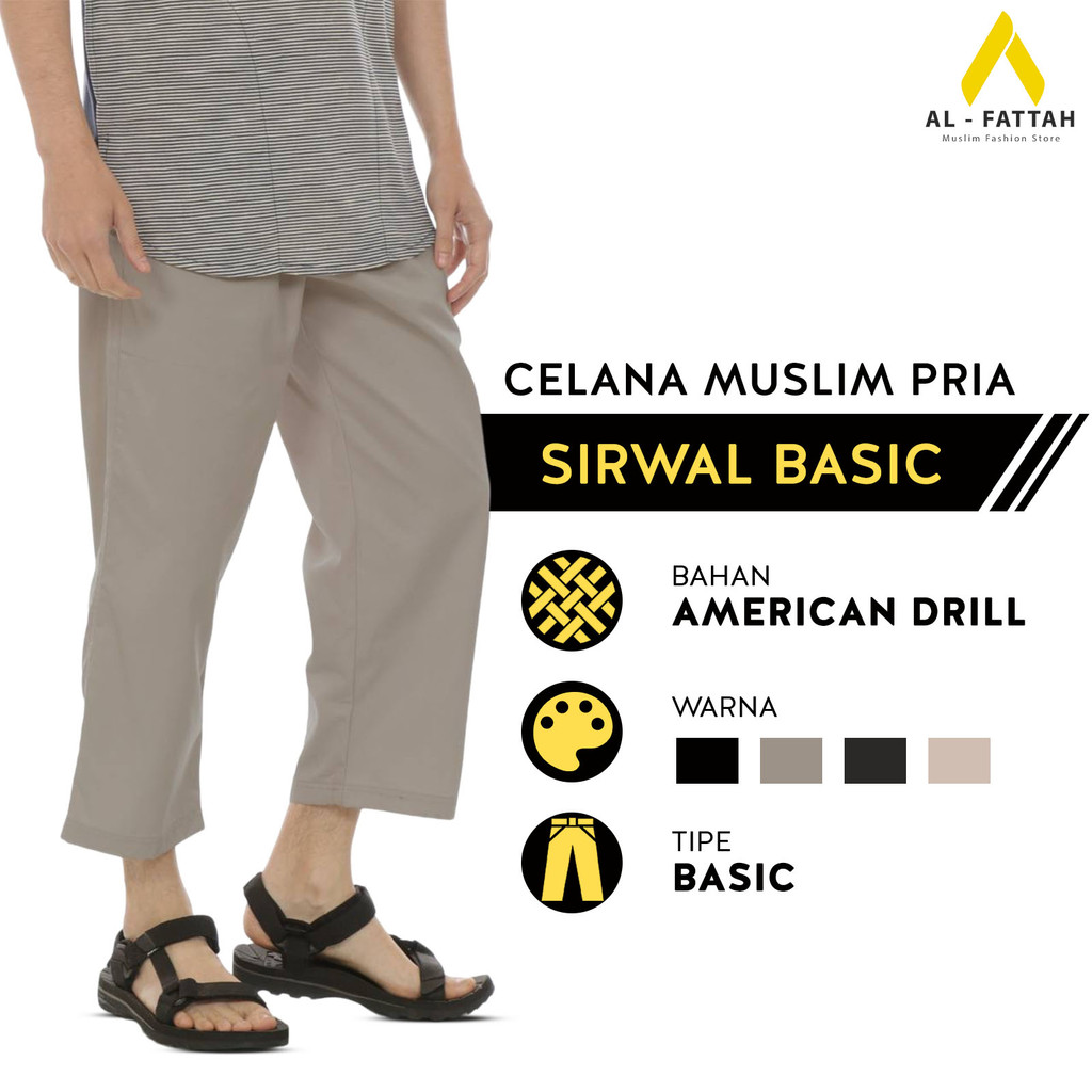 Celana Sirwal Basic Pria Al Waleed Muslim Jumbo Celana Cingkrang Big Size Jumbo
