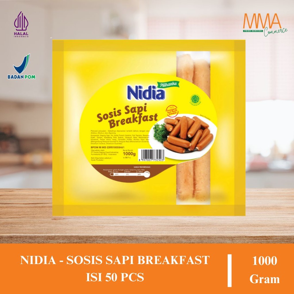 

Nidia Sosis Ayam & Sosis Sapi 1000g - Halal Premium Chicken & Beef Sausage | BBQ, Goreng, dan Rebus