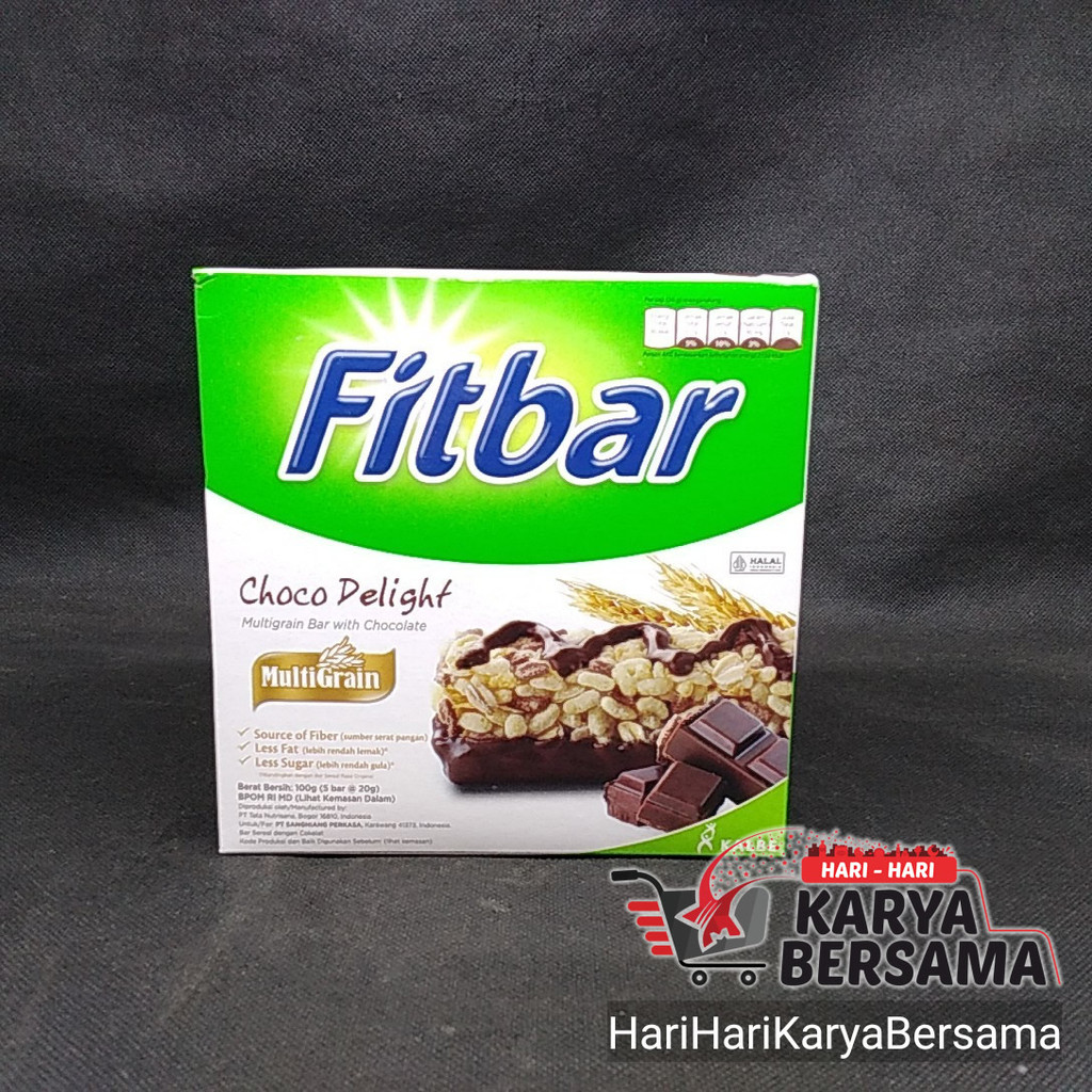 

MAKANAN RINGAN FITBAR CHOCO DELIGHT BAR PACK ISI 5'S X 20GR
