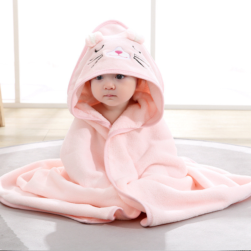 Gratong Handuk Mandi Bayi Handuk Bertudung Penyerap Hewan Lucu Dengan Selimut Jubah Mandi Lembut