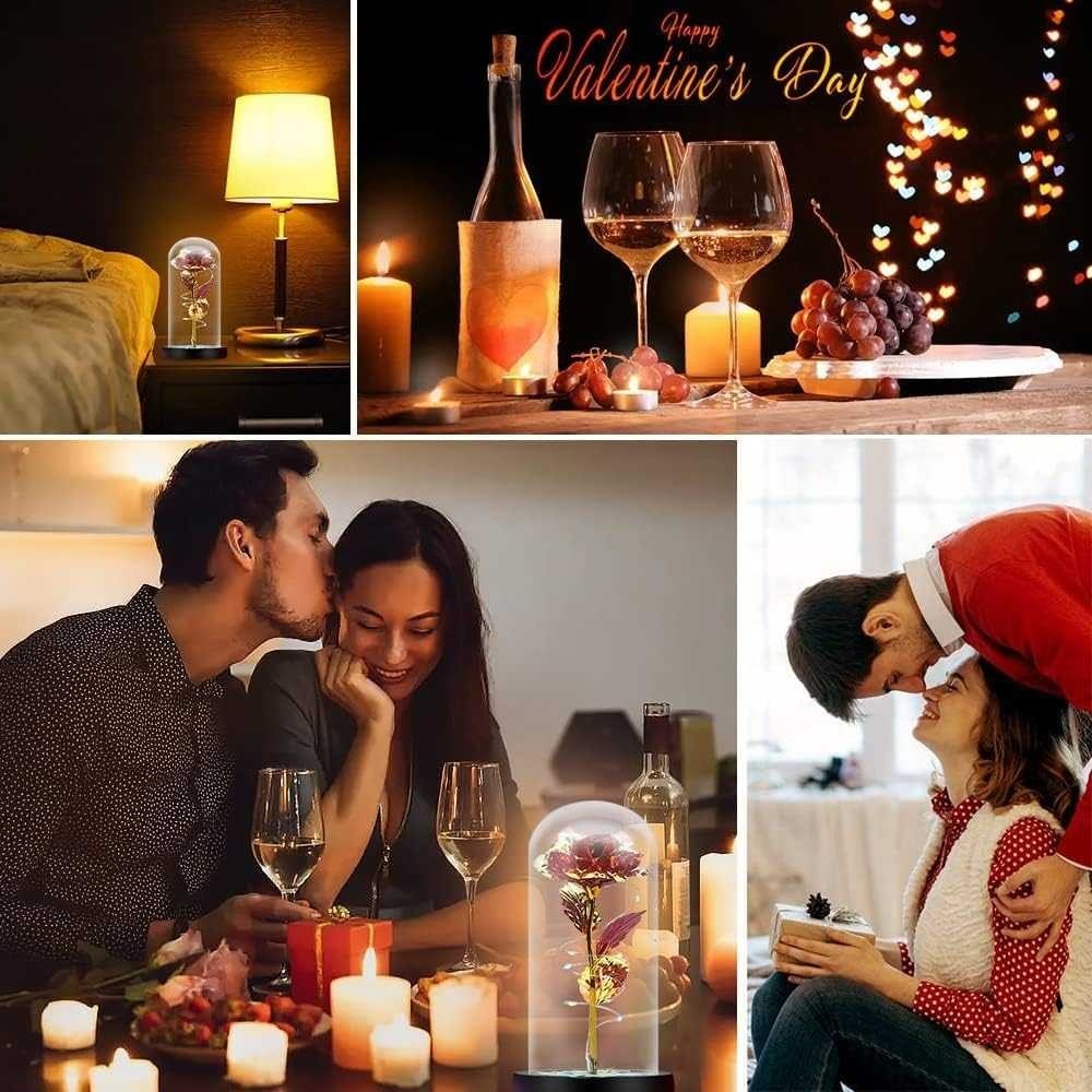 Lampu Meja Hias LED Mawar Cantik| Lampu Hias Mawar Sintetis| Kado Bunga Mawar Sintetis Lampu LED