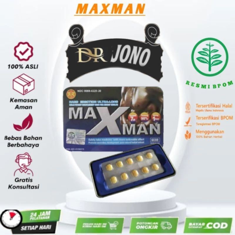 100% ASLI MAXMAN OBAT KUAT STAMINA PRIA ORIGINAL VITALITAS KUAT TAHAN LAMA ASLI PATEN