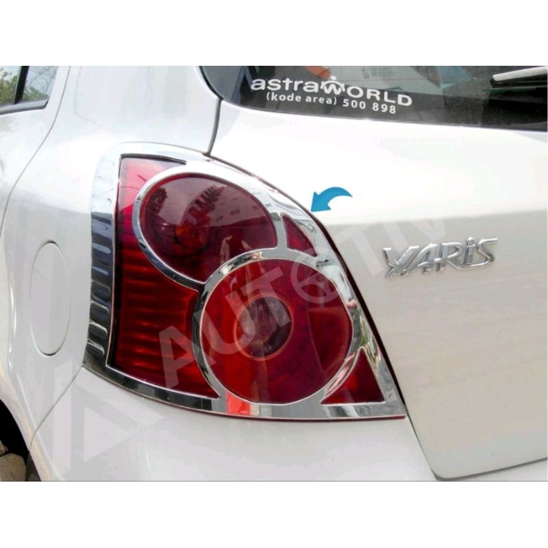JARI.STORE PAKET GARNIS LAMPU DEPAN BELAKANG YARIS 2012 2013 CHROME HITAM JSL