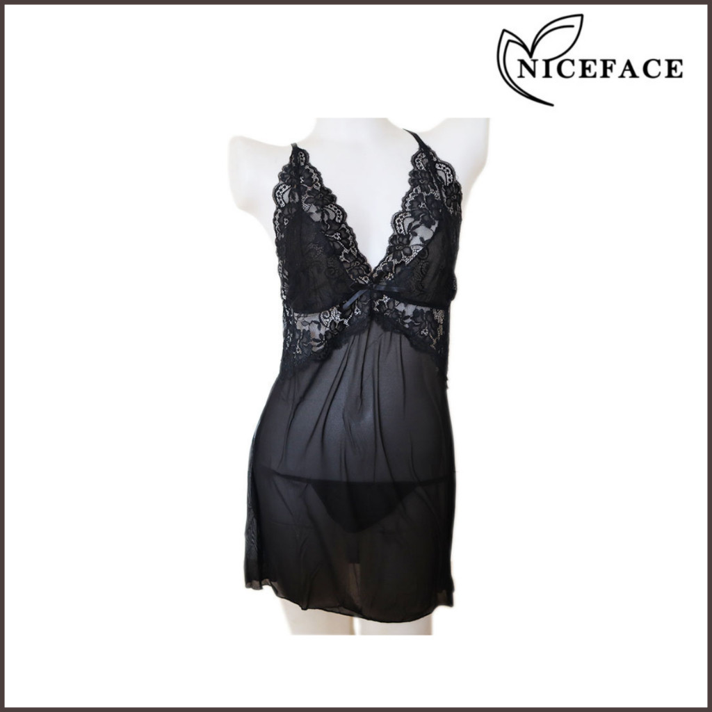 NICEFACE - baju tidur sexy lingerie seksi wanita cewek lace cantik transparant lingerie