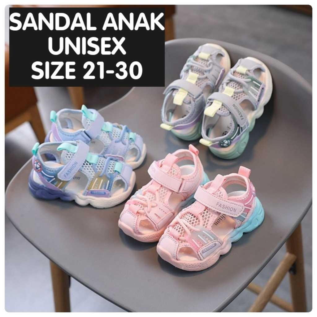 (KVL-JKT) SP- BAL3 SEPATU SANDAL ANAK PEREKAT JARING CEWEK COWOK SIZE 21-30