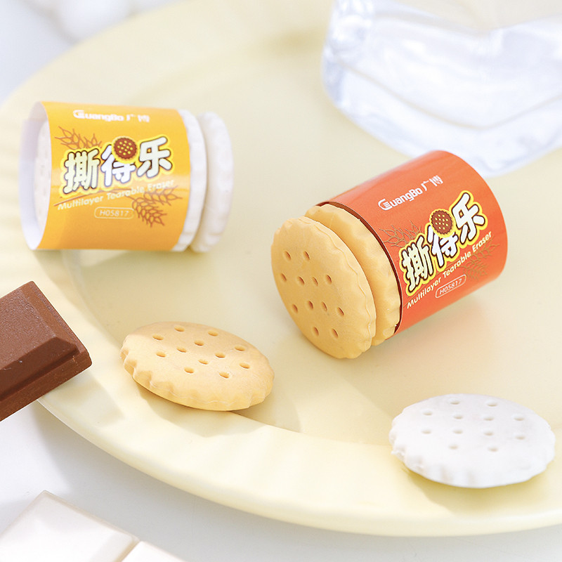 

Multi Layer Tearable Eraser Chocolate Cookies Rubber Eraser for Pencils Creative Stationery Office School Student Supplies F642