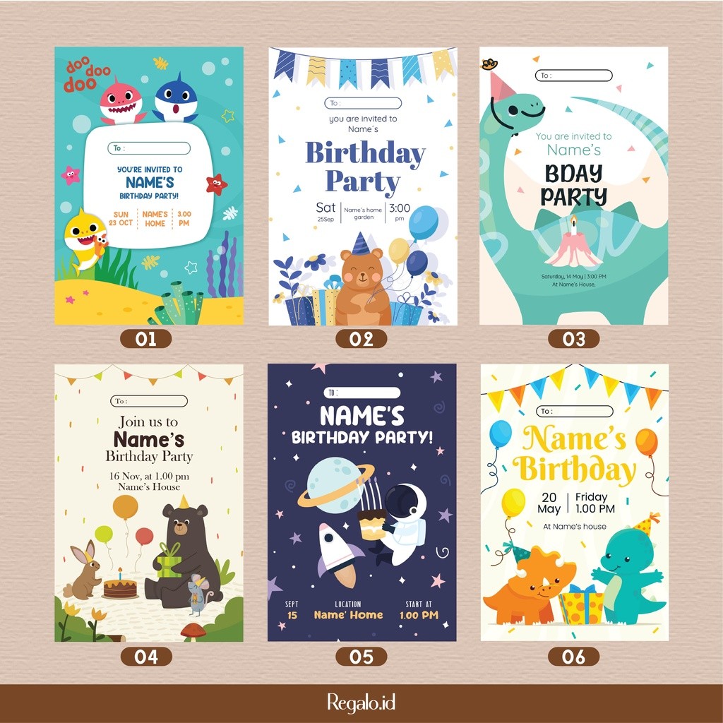 [BIRTHDAY INVITATION] Undangan Ulang Tahun Anak 1st Edition | Birthday Anak | Custom Ultah Anak | Uc