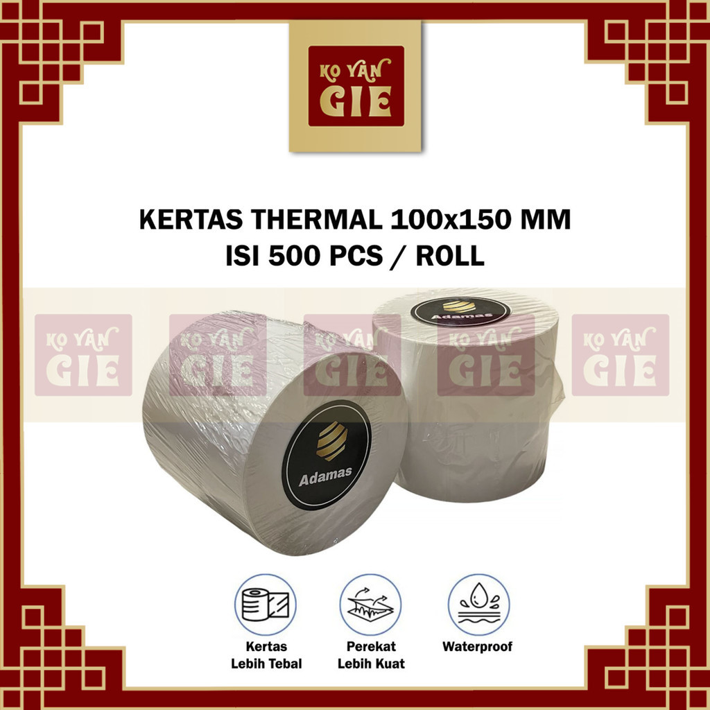 

Kertas Thermal Label Stiker 1Rangkap 100mm x 150mm Semi Coated – Waterproof & Tanpa Ribbon