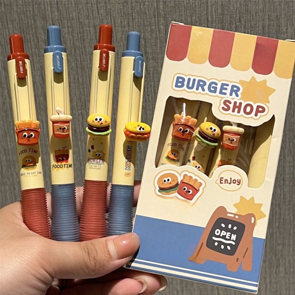 

[doodledreams] Pulpen Tinta Bisa di Hapus 1 SET ISI 4 PCS Food & Cat / Pen bisa dihapus / Alat Tulis
