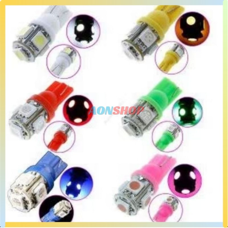 [AS] Lampu LED Mobil LED 5 Titik SMD High Quality Socket T10
