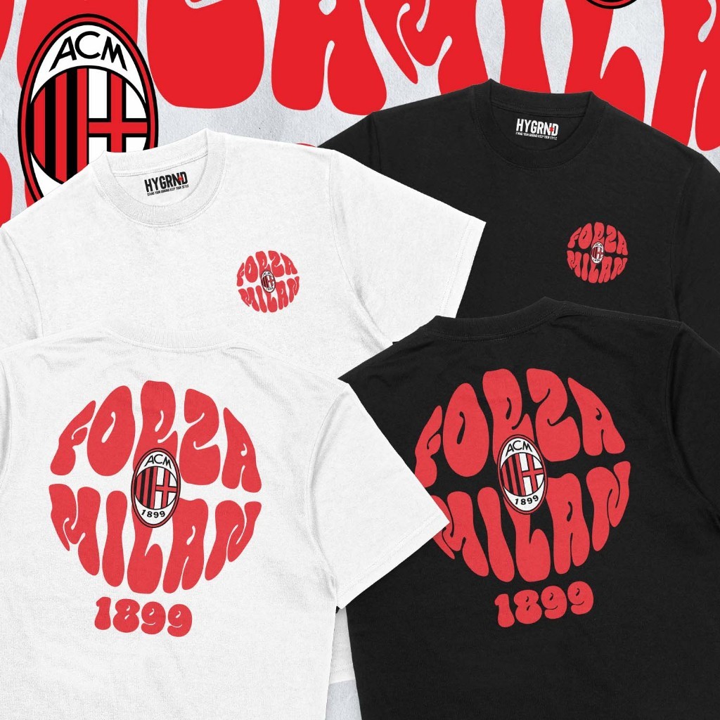Kaos Ac Milan "Milan Globe " - Milanisti/Milanista/Fans AC Milan