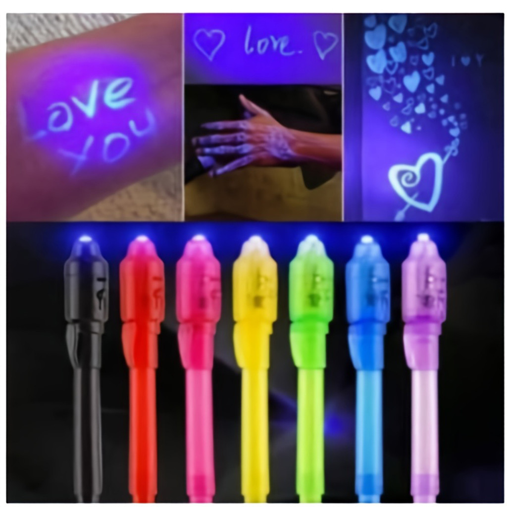 

7 PCS Invisible Ink Pen with Light Invisible Pen Funny Glitter Pens Magic Marker Pen for Secret Message
