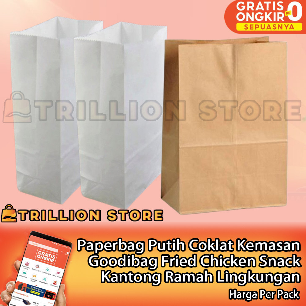 

Goodie Bag Isi 100 Lembar Kentang Kantong Snack Kertas Ayam Goreng Roti Fried Chicken Kantung Paper Bag Donat Coklat Putih Paperbag Kraft Samson Gorengan Polos Cokelat Tebal Jumbo LLS Godie Goodiebag Ramah Lingkungan