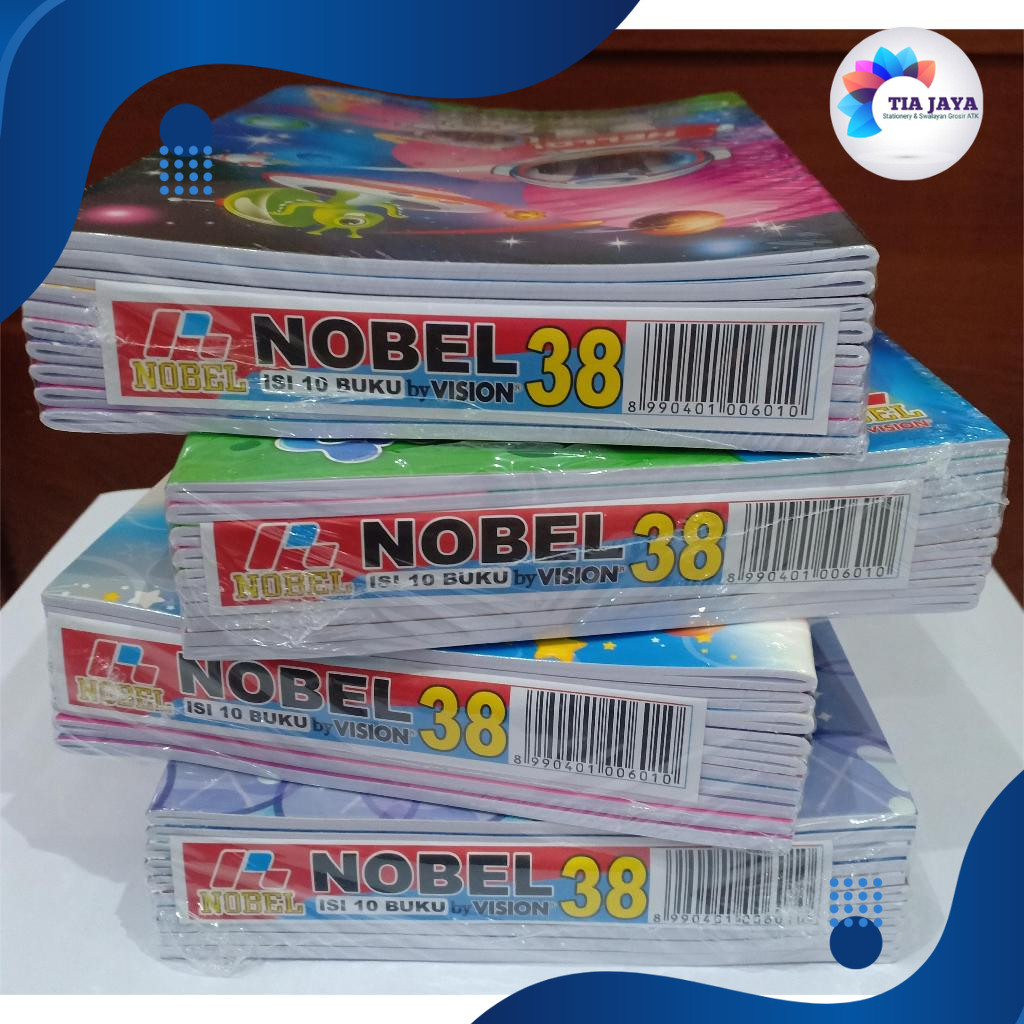 

[ 1PAK ] Buku Tulis NOBEL By Vision / BUKU TULIS 38 LBR (Isi 10 Buku) Dan FORTE