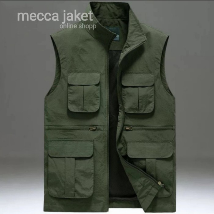 jaket rompi vest/rompi pria terbaru/rompi motor/rompi - army