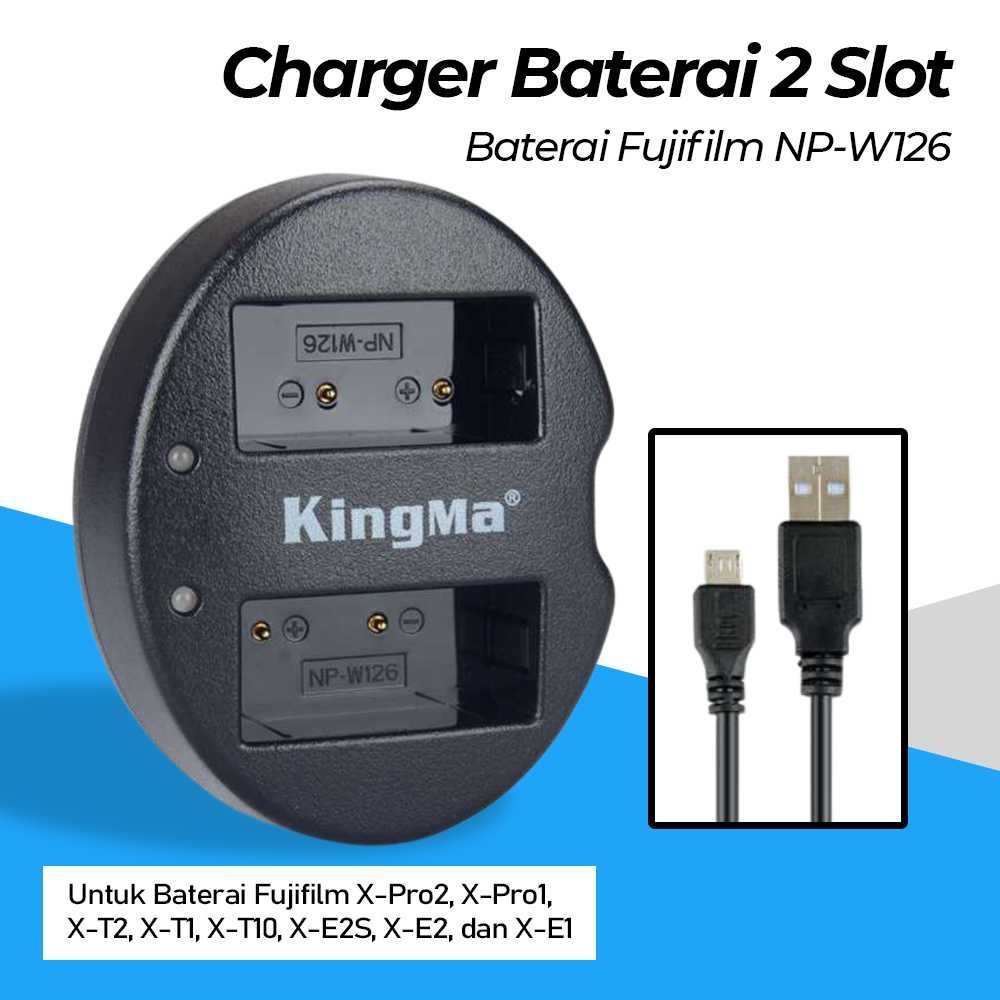 Hystore9 KingMa Charger Baterai 2 Slot Fujifilm X-Pro2 X-Pro1 X-T2 - BM015-W126