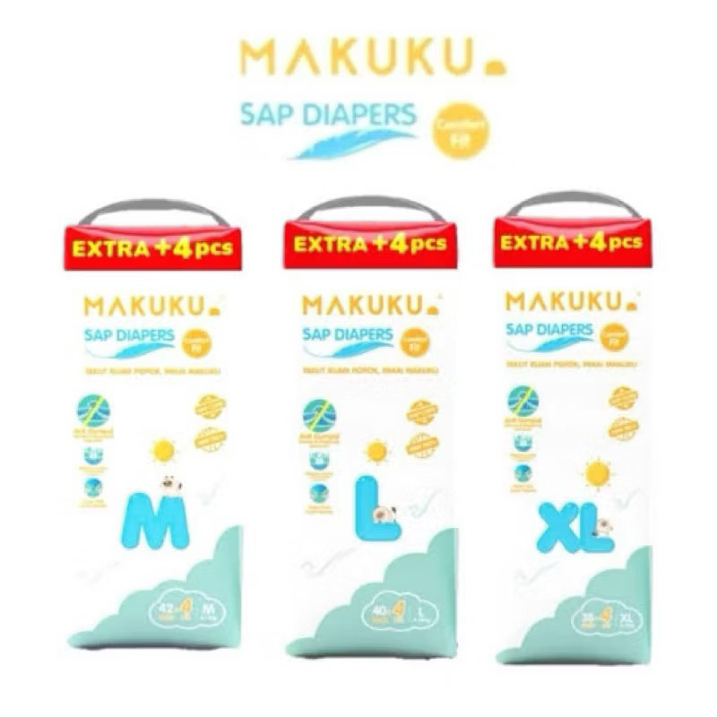 Makuku Sap Diapers Comfort Fit Pants M42+4 / L40+4 / Xl38+4