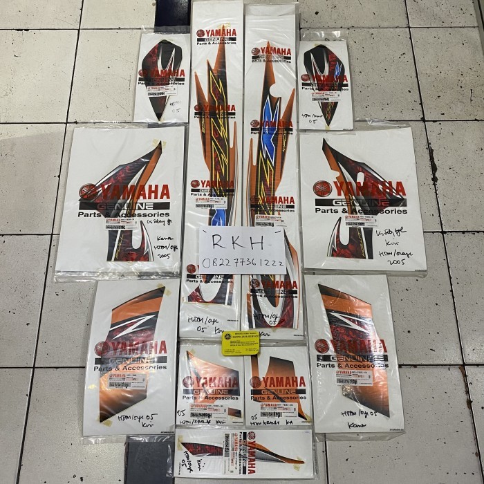 Striping Stiker Sticker F1ZR FIZR FIZ R Biru Putih 2005 Original YIIM - Hitam Orange