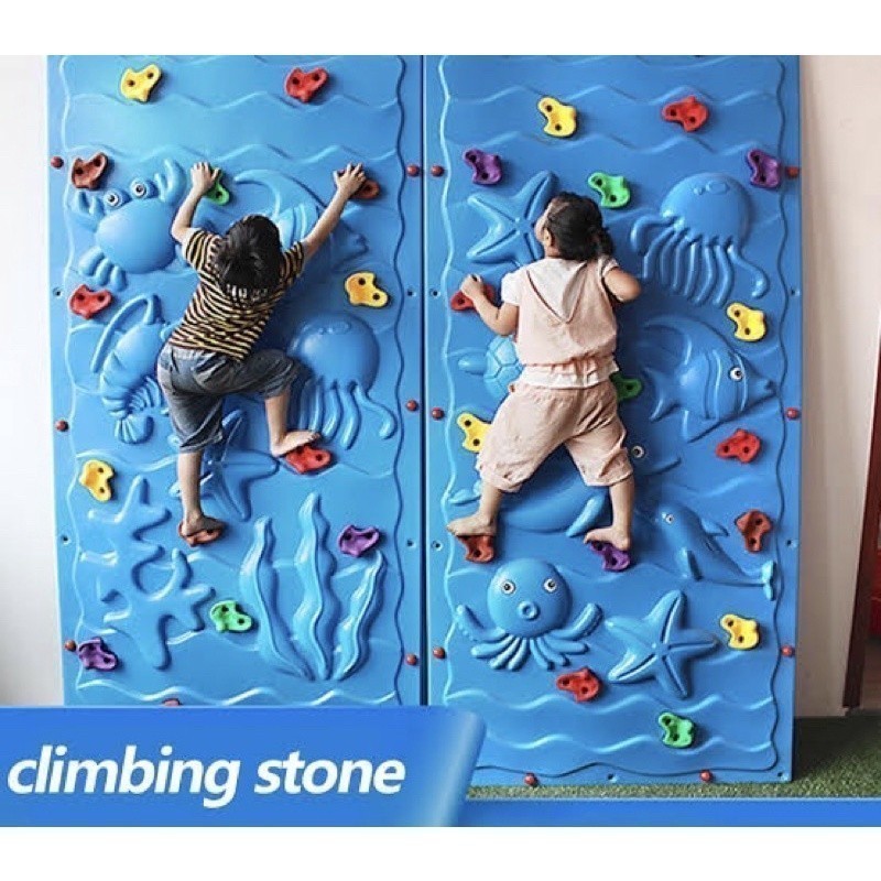 JUMBO mainan playground rock climbing panjat tebing anak kids climb rock wall manjat tembok batu tam